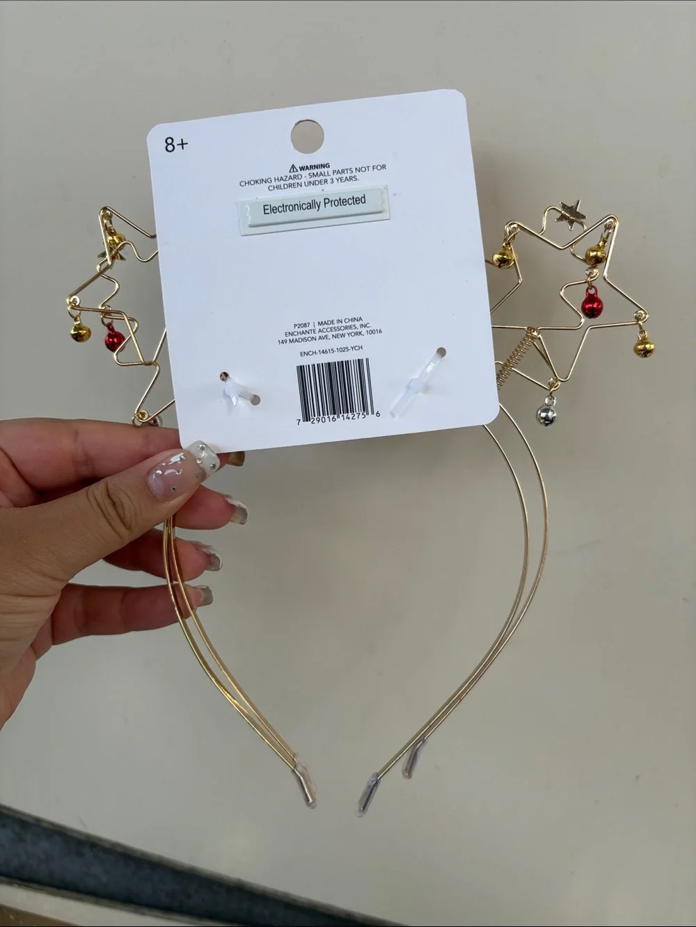 Enchante Gold Holiday Tree Bell Headband - Kids